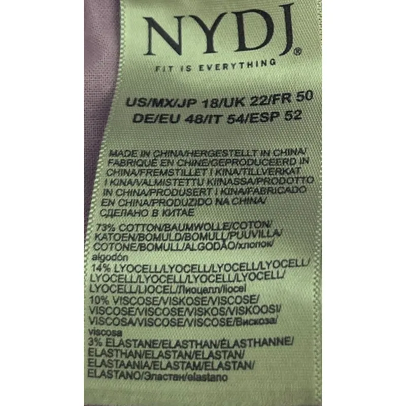 NYDJ Fit Is Every Thing Women's High-Rise Light Purple Cuffed Jeans Size 18 - Image 4