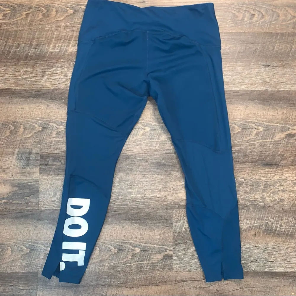 Nike Icon Clash Speed Run Just Do It Leggings Women’s Size XL Blue/Pink/Silver - Image 8