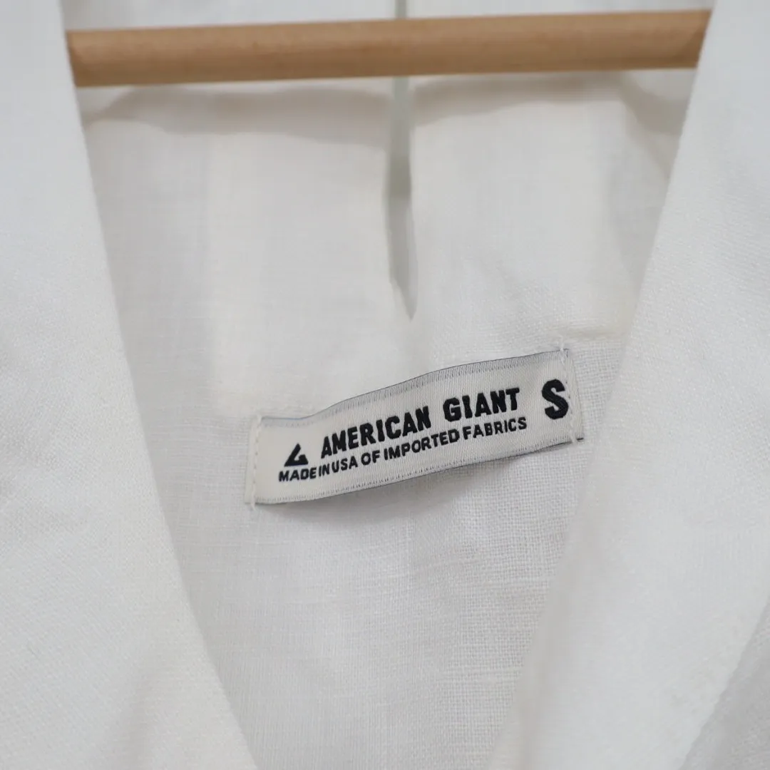 American Giant White Linen Sleeveless Tank Top Size S Made in USA - Image 3