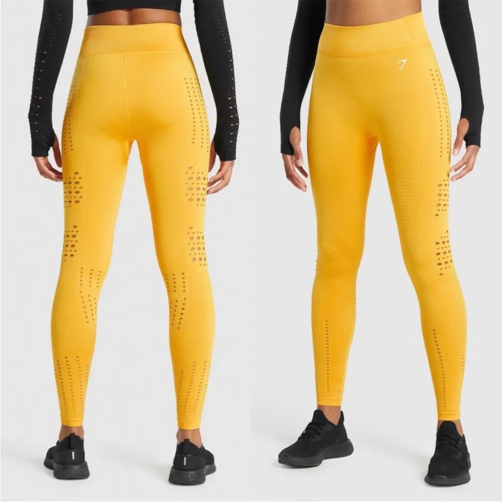 Gymshark Yellow Glow Seamless Leggings - Image 2