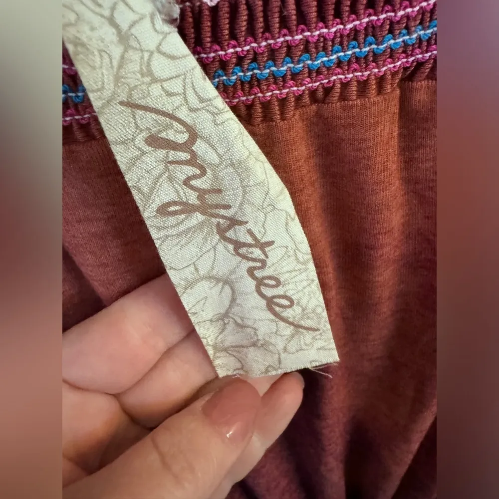 Mystree Printed Boho Drawstring Romper Onesie Size Medium - Image 5