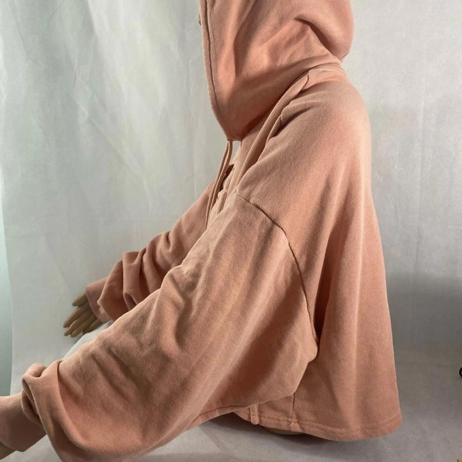 Flirtitude Active XXL (Juniors) Pink Crop Cut Out‎ Hooded Sweatshirt - Image 3