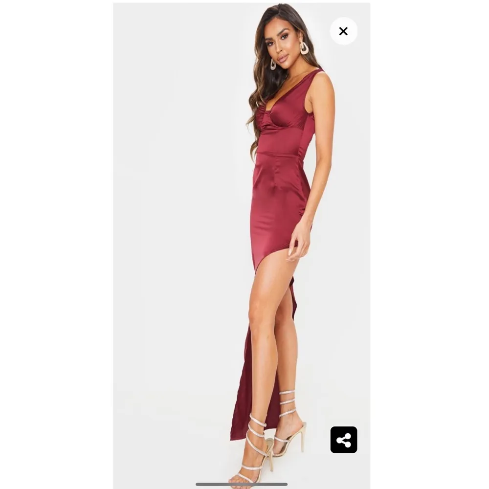 Satin Split Slit Maxi Dress - Image 3