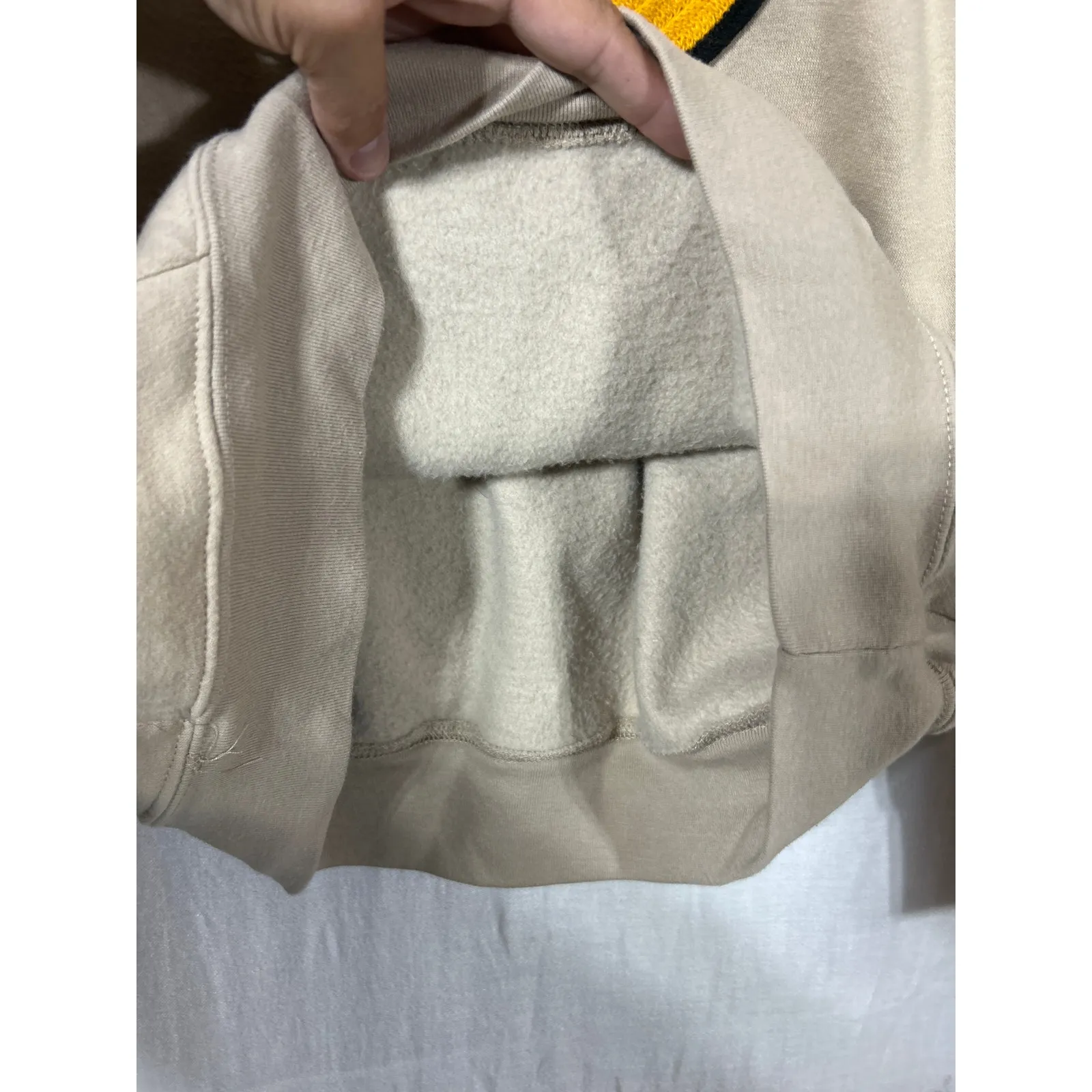 Disney Winnie the Pooh Hoodie Large Tan Embroidered Crochet Face - Image 5