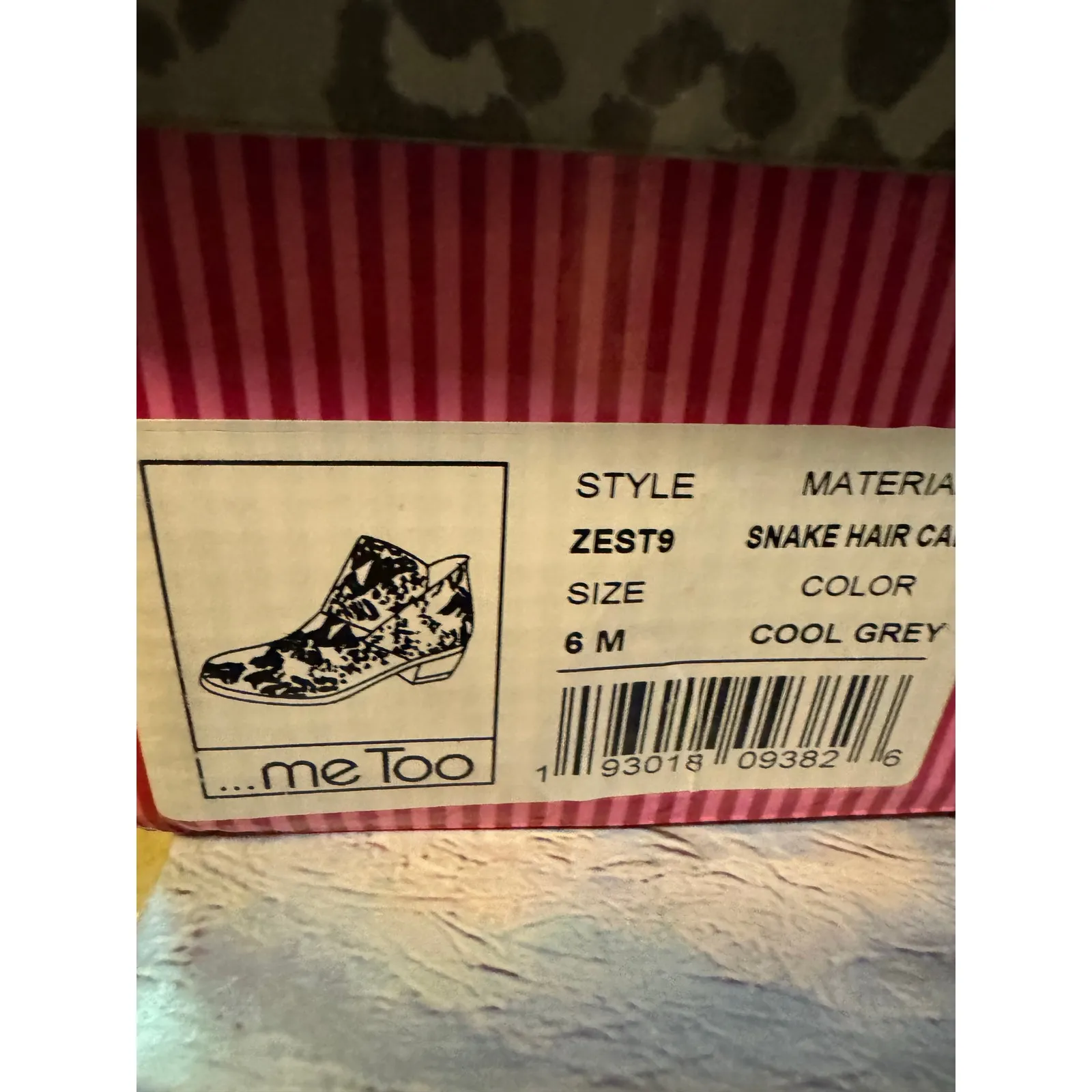 Me Too Womens Zest 6 Calf Hair Block Heel Ankle Boots Booties Gray - Image 3