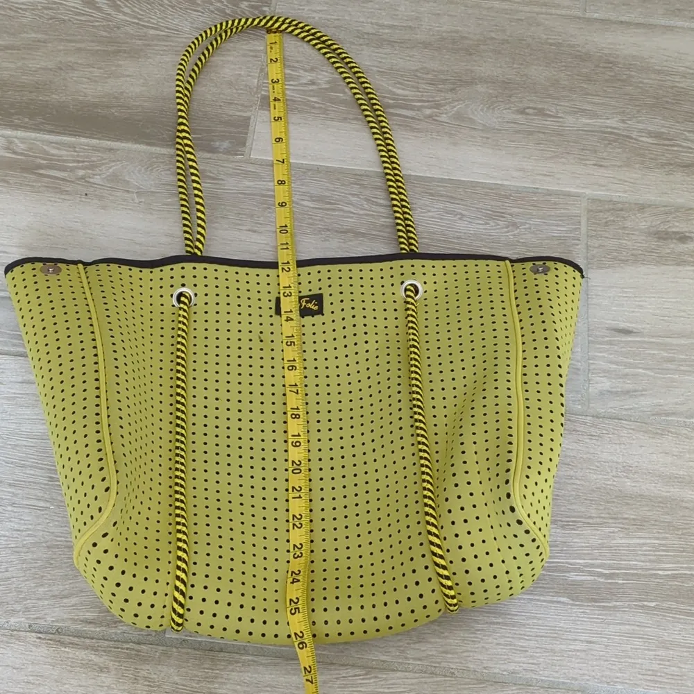 Sun Folie Neoprene Tote Bag with Rope Handle Yellow - Image 11