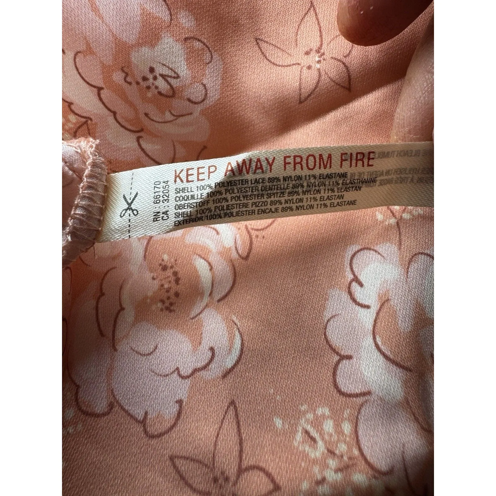 NEW FREE PEOPLE INTIMATELY PEACH/PINK EMBROIDERED SATIN SLEEP CAMI  LARGE  LACEY - Image 9