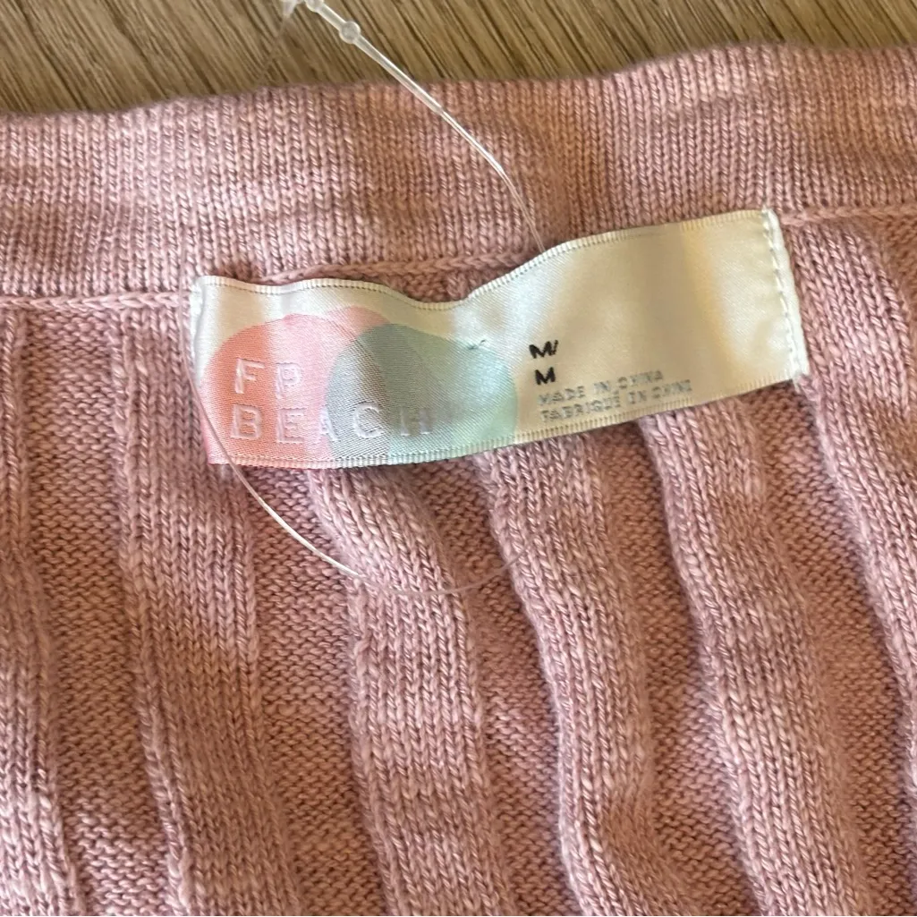 Free People Beach Linen Blend Veda Sweater Vest Ribbed V-Neck Sleeveless - Image 8