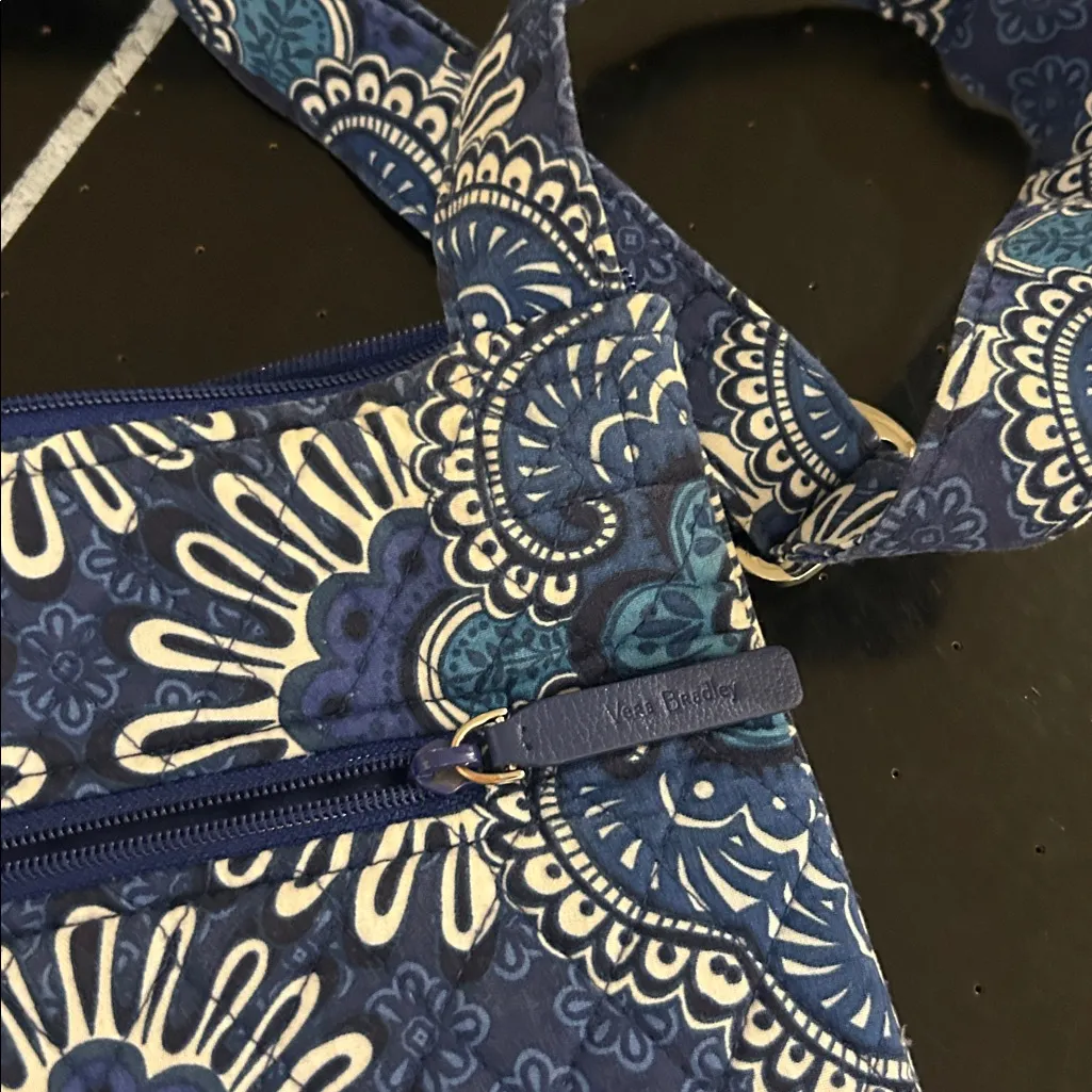Vera Bradley Blue Tapestry pattern crossbody bag and wallet set quilted preppy - Image 3
