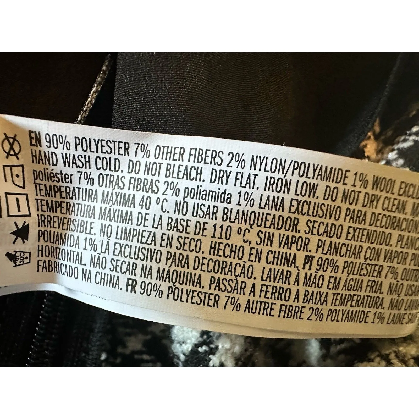 Forever21 Black/Cream Plaid Tweed Faux Pearl Mini Skirt Juniors YTK Size L - Image 7