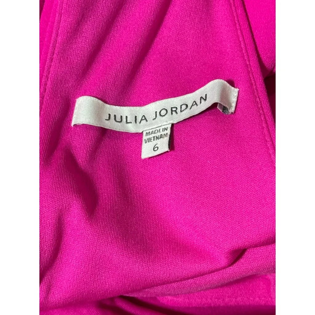 Julia Jordan Womens Midi Dress Size 6 Pink Twist Neck Halter Tulip Hem Summer - Image 8