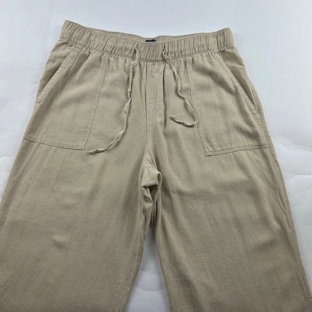 GAP Tan Linen Blend Relaxed Leg Lounge Pant L - Image 2