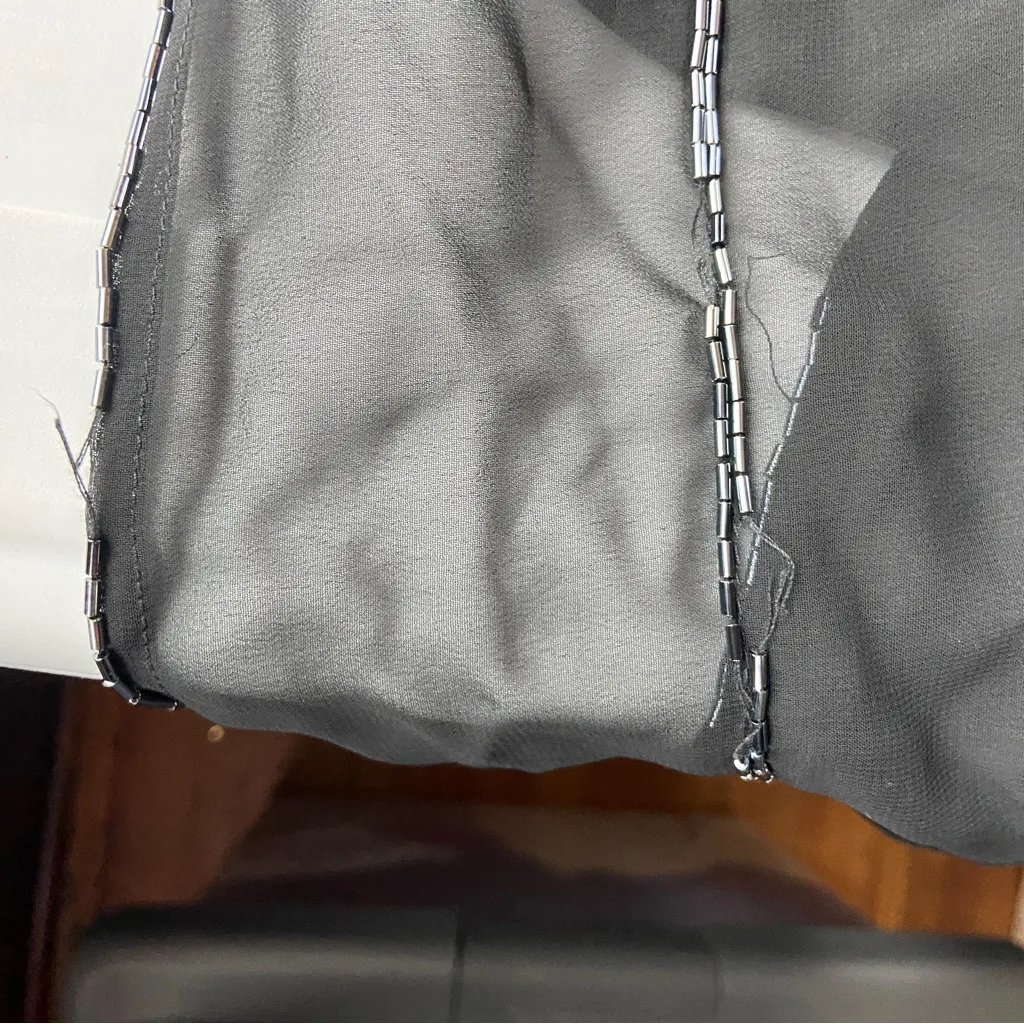 Vintage 90’s Black Bead Embellished Midi Dress - Image 10