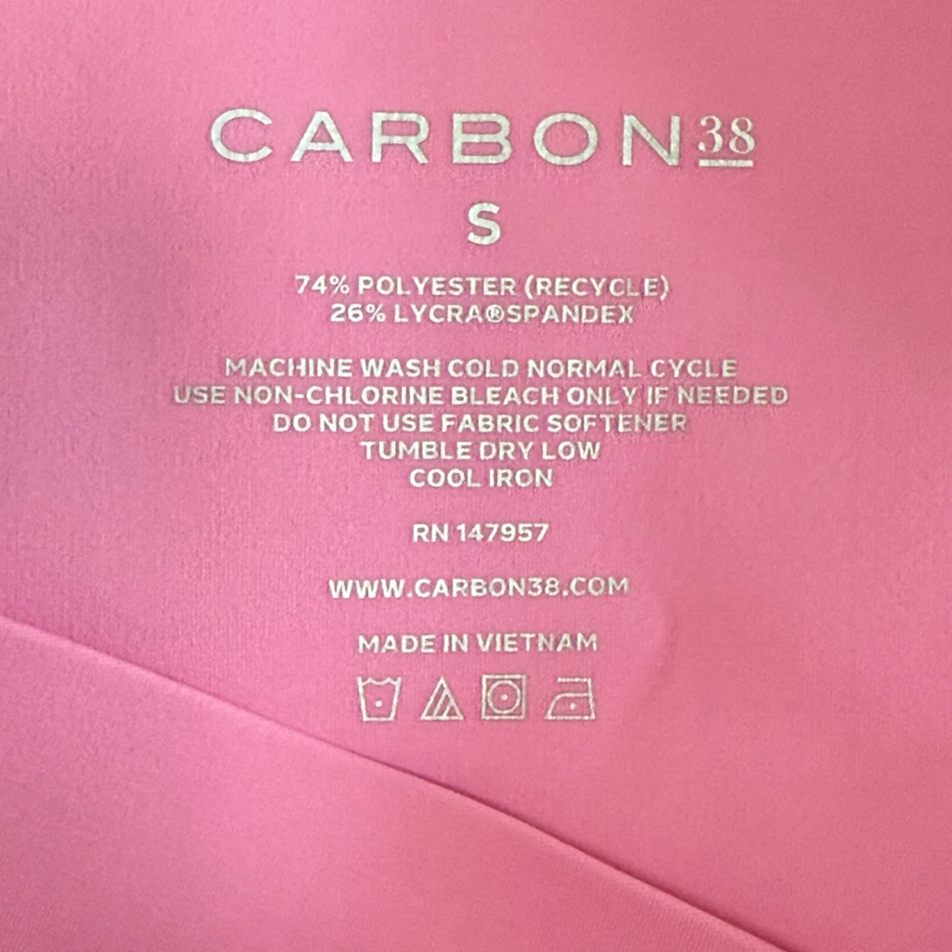 Carbon38 High Rise 7/8 Leggings Cloud Compression Morning Glory Pink Size Small - Image 6