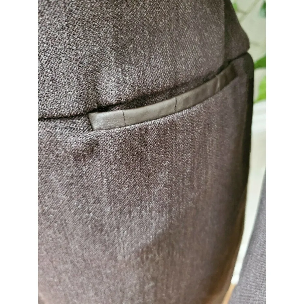 Finity Studio Women's Brow Polyester & Wool Long Sleeve 2 Piece Blazer & Skirt 6 Brown - Image 5