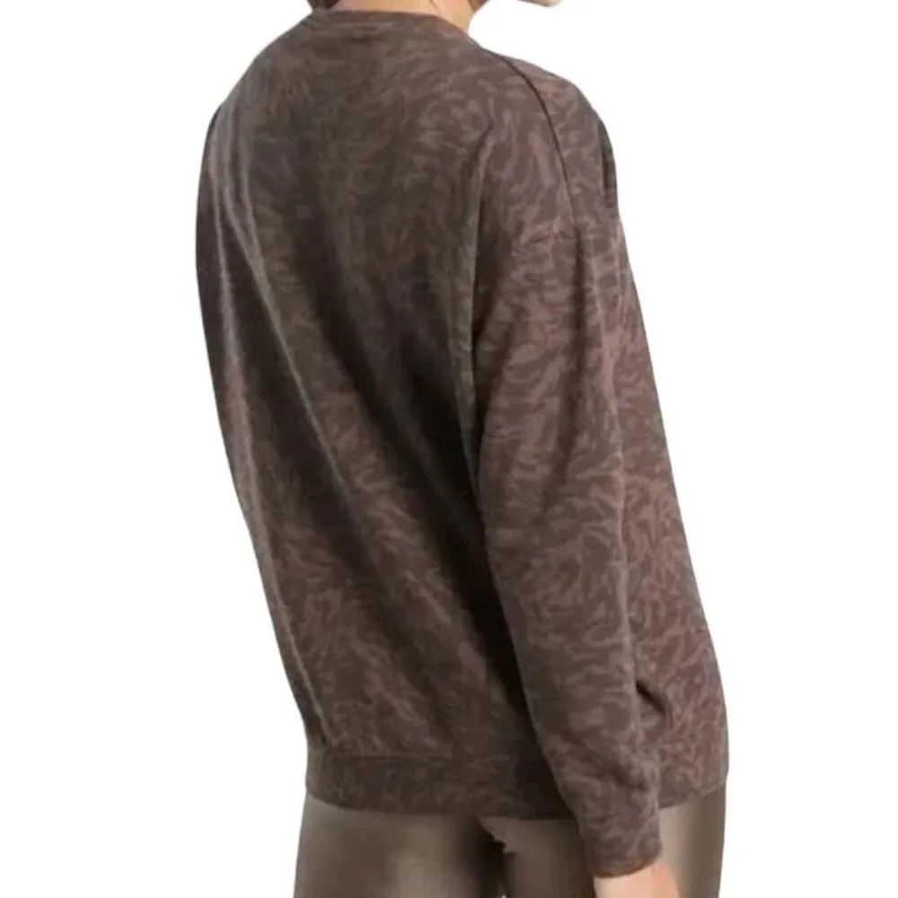 ATHLETA Studio To Street Smoked Almond Animal Print Activewear Top ~ Size MEDIUM - Image 3