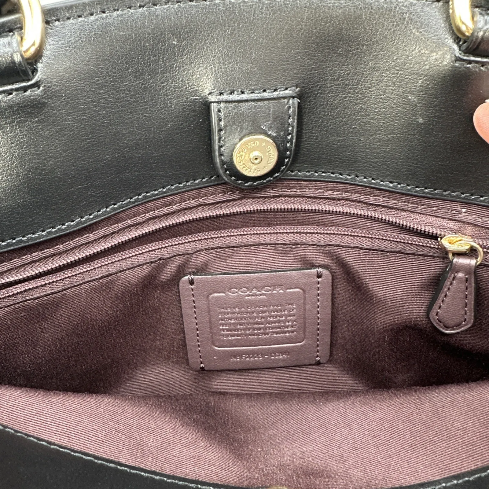 Coach Lillie Carryall Black Crocodile Embossed Leather Satchel Handbag - Image 8