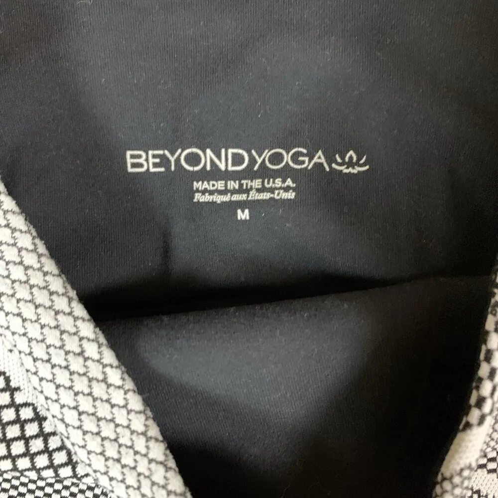 Beyond‎ Yoga Black White Geometric Print High Waist Leggings Activewear Medium - Image 5