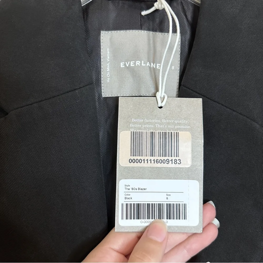Everlane NWT  Tencel Cotton Oversized Black Blazer 8 - Image 4