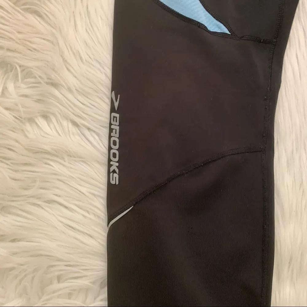 Brooks Running Leggings Black Light Blue - Image 4