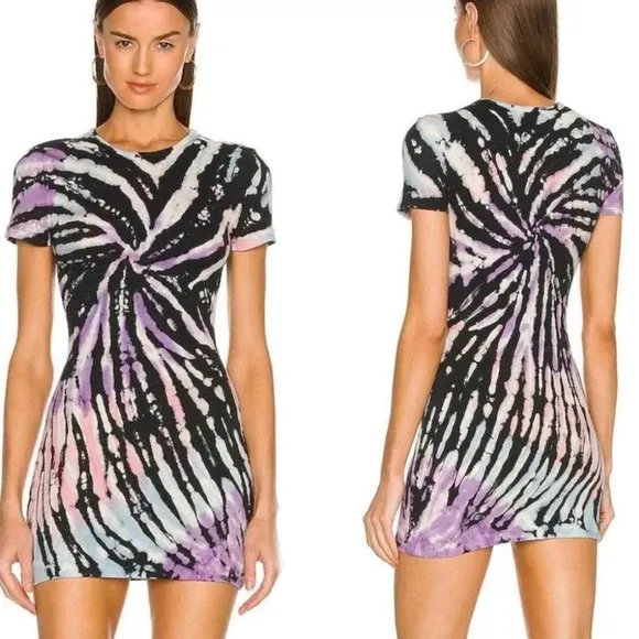 Lovers + Friends $158 Gigi Bodycon Mini Dress Reverse TieDye Ribbed Knit Stretch - Image 2