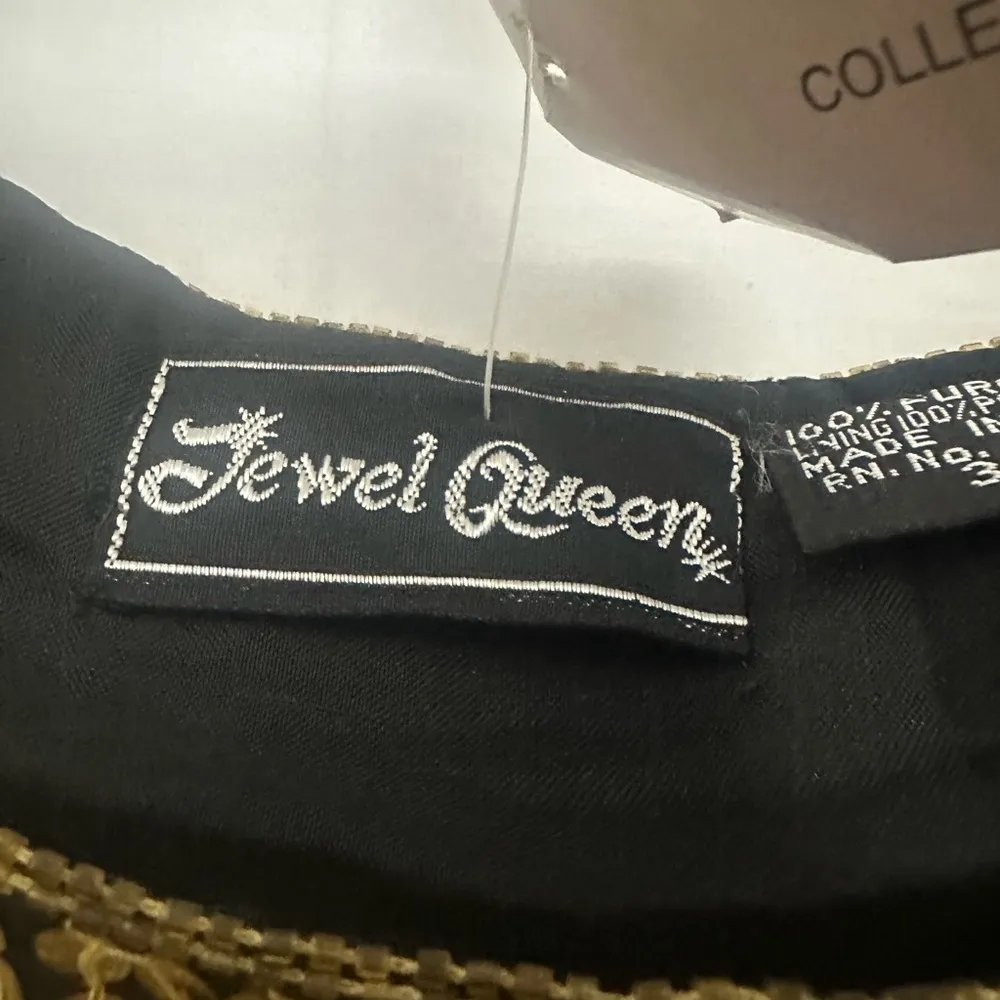 Vintage 1980s Jewel Queen Gold Silk Sequin Top Glam Disco Size 3X Dead Stock NWT - Image 5