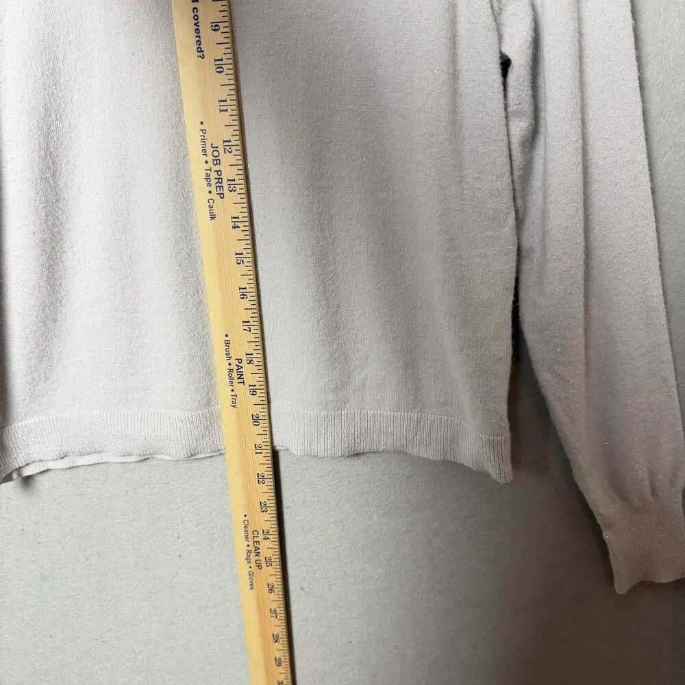 525 America Hoodie Sweater Light Gray Shimmer Knit Womens Size S - Image 8