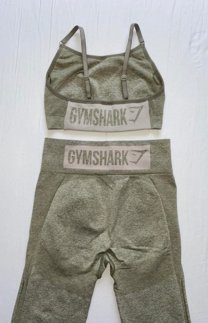 Gymshark Flex Set Khaki Marl / Blush Nude - Image 5