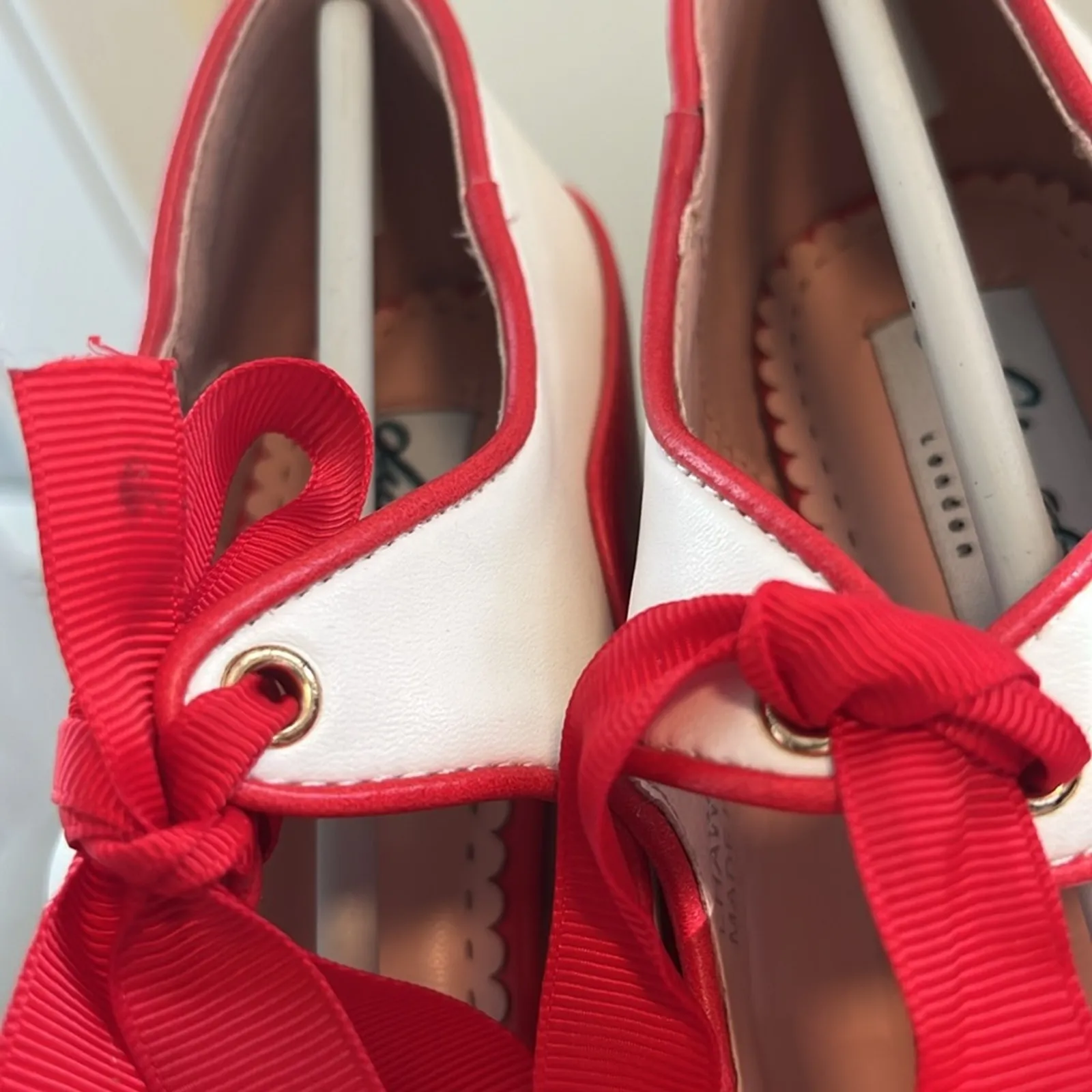 Lulu Hun London Jeanie High Heel Red and White Size 7 eu 38 UK 5 - Image 9