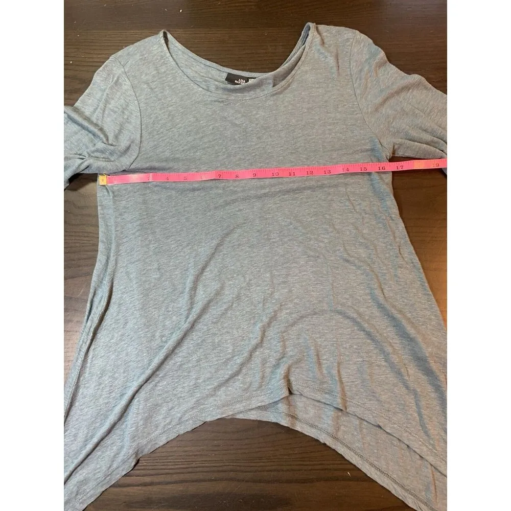 Lisa Bayne Scandi Logom‎ Linen Blend Top Womens XS Lagenlook Layering Teal Shark Green - Image 6