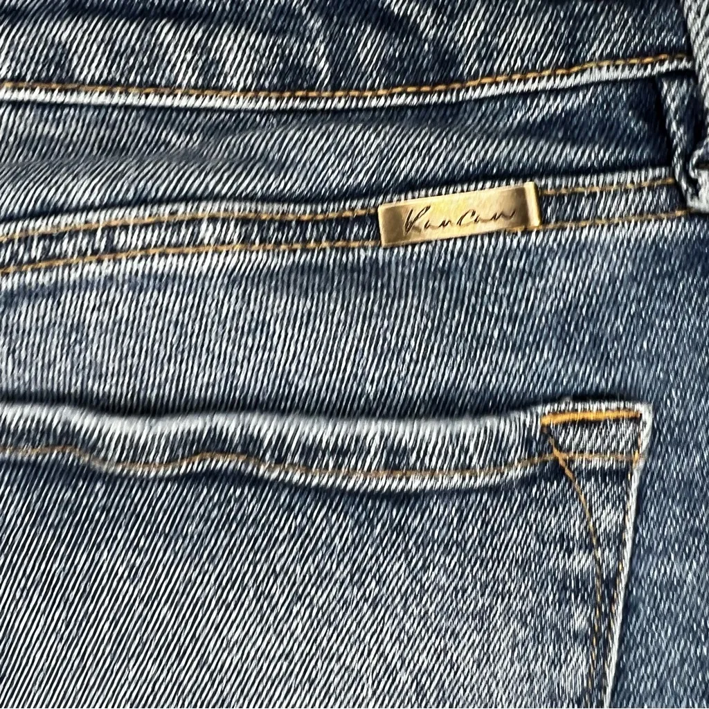 KanCan High Rise Straight Distressed Raw Hem Crop Denim Jeans Blue Size 32 - Image 8