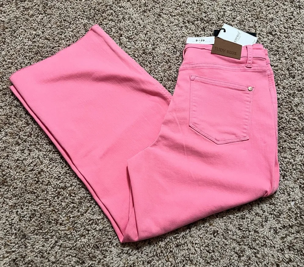 Judy Blue Pink Wide Leg Jeans Women’s High Rise Denim NWT Size 9/29 - Image 1