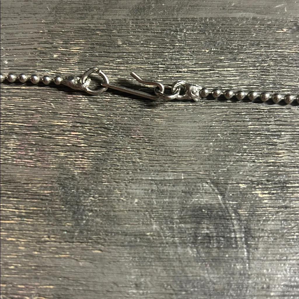 Silver and Turquoise Squash Blossom Necklace - Image 3