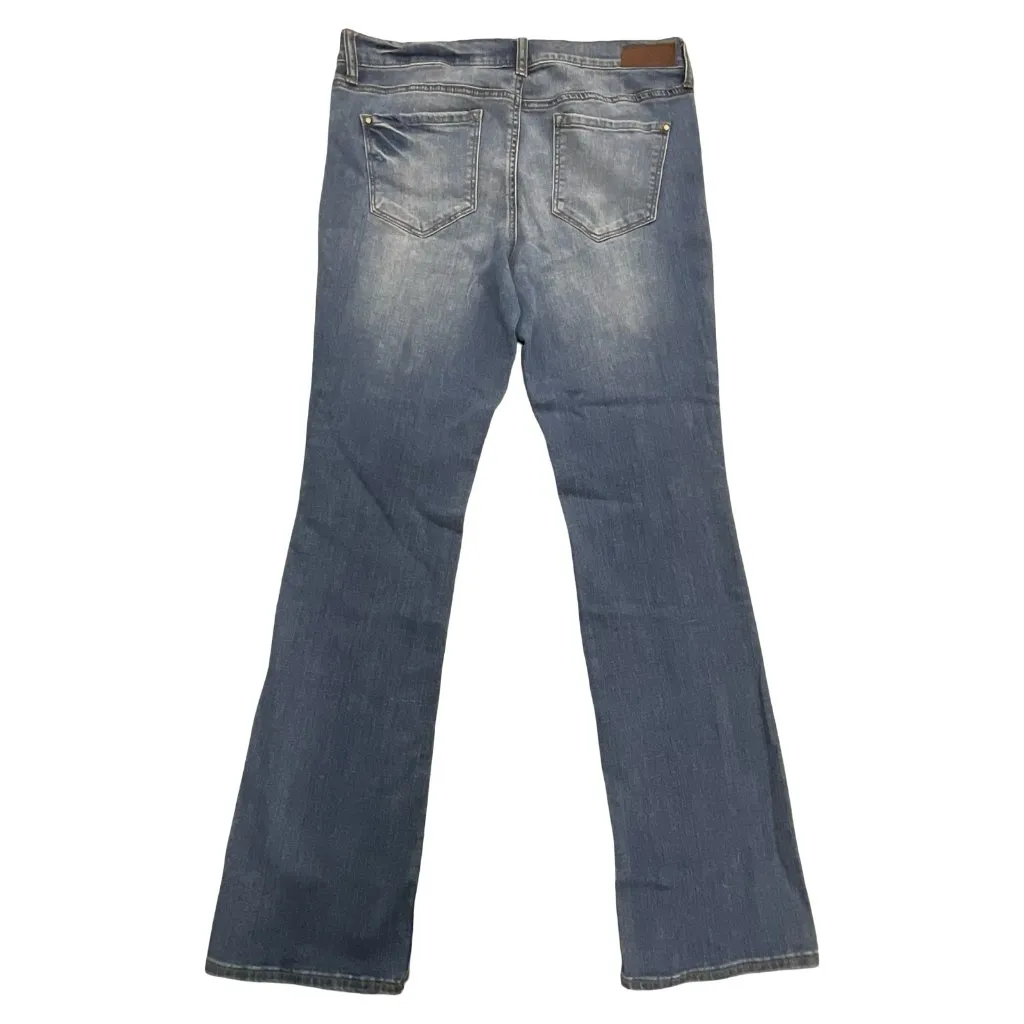 DKNY Jeans Womens 8 Ave B Slim Boot Mid Rise Distressed Blue Denim Stretch 32x32 - Image 2