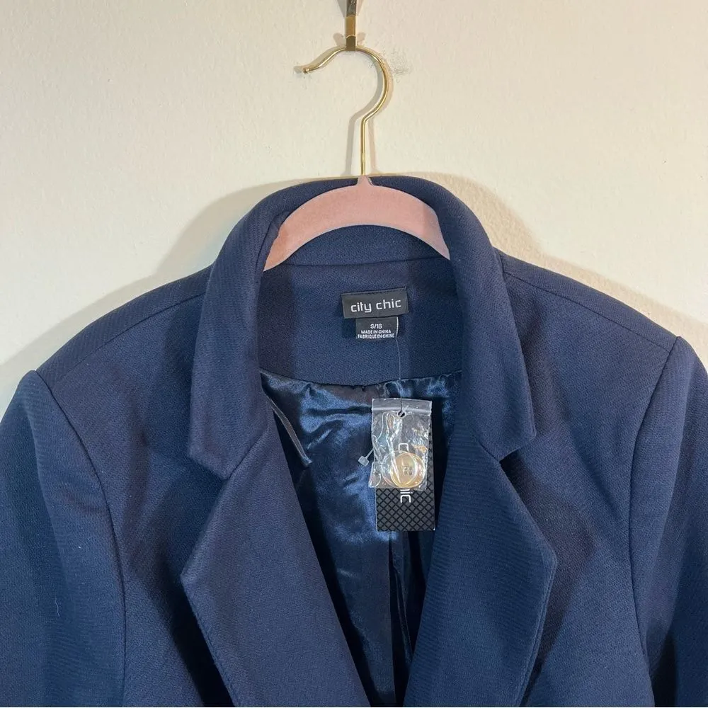 City Chic Women’s Navy Blue Mia Coat 16 NWT - Image 5