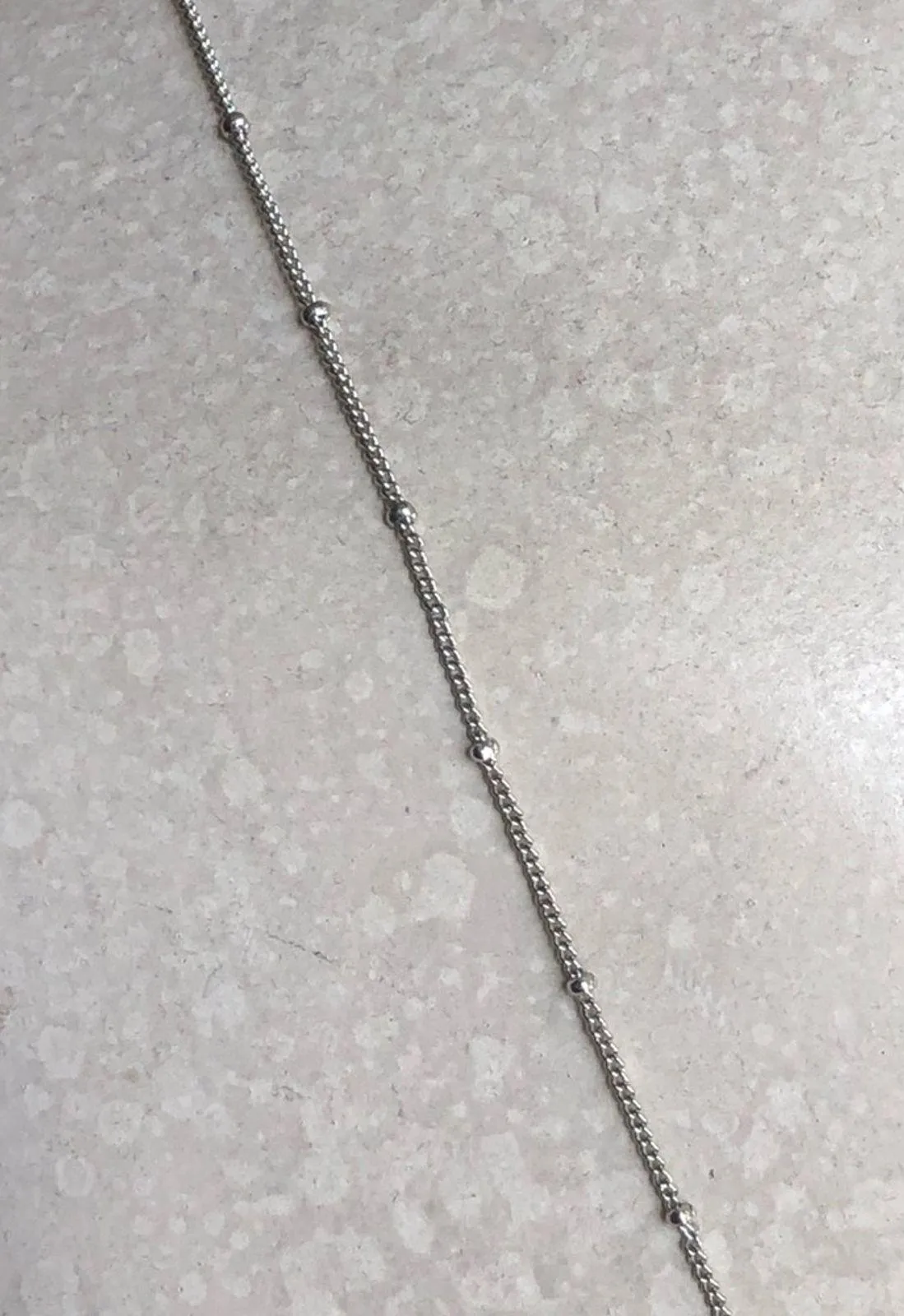 Classic Timeless Silver Plated Small Beads Cubic Zirconia Bar Pendant Necklace - Image 8