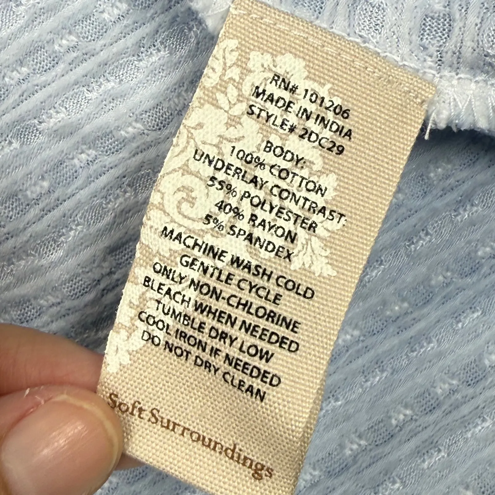 Soft Surroundings Blue Remy Layered Slub Jersey Tunic Top Drape Front Size S - Image 5