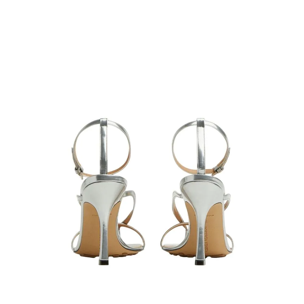 Bottega Veneta NIB Silver Stretch Strap Sandal Size 37.5 - Image 4