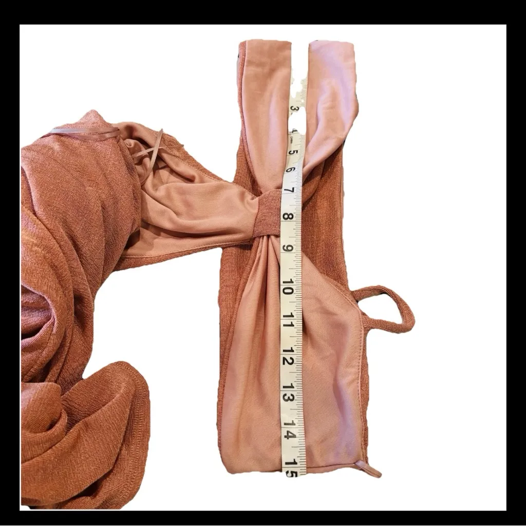 Topshop Peach Cutout Dress NWT | Size Small (4-6) | Bow, Side Cutouts, Shimmer - Image 8