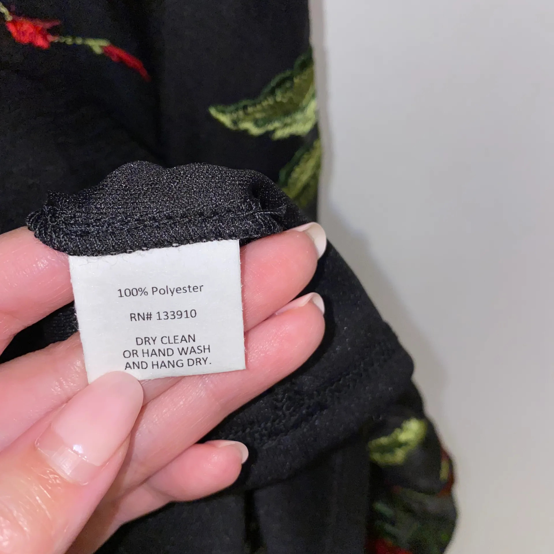 NWT  Risqué Black Buttoned Back Rose Tamara Embroidered Top S - Image 10