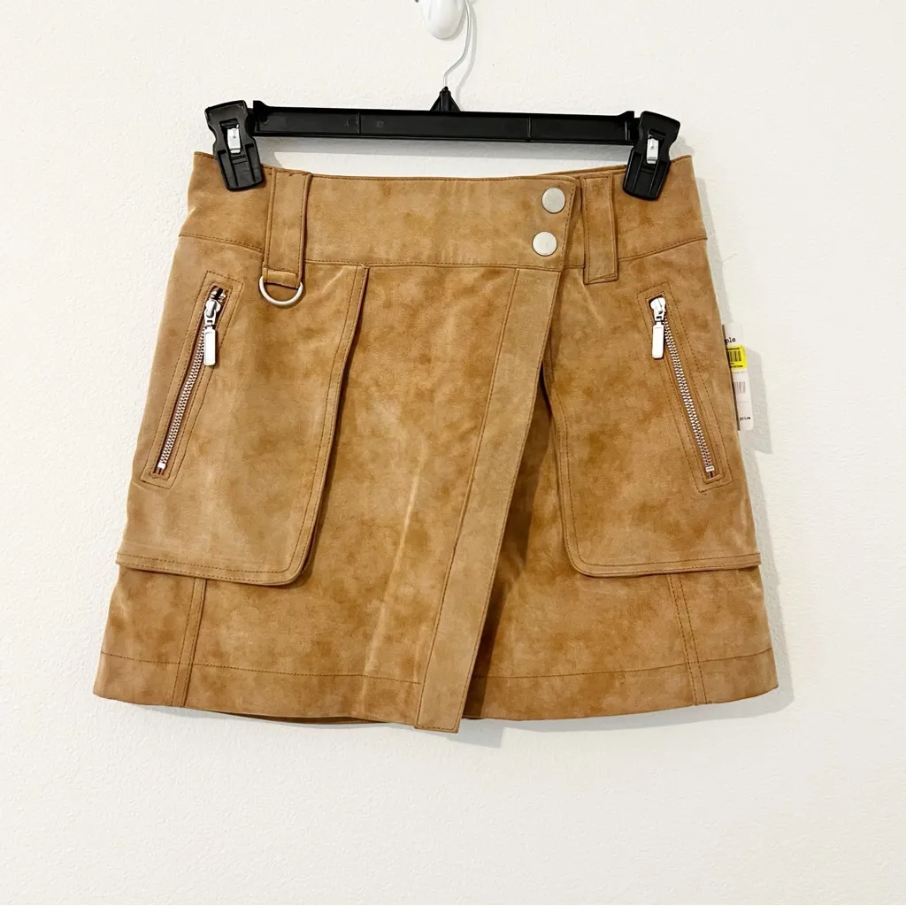 NWT Free People Carson Utility Faux Leather Suede Tan Wrap Size 6 - Image 3