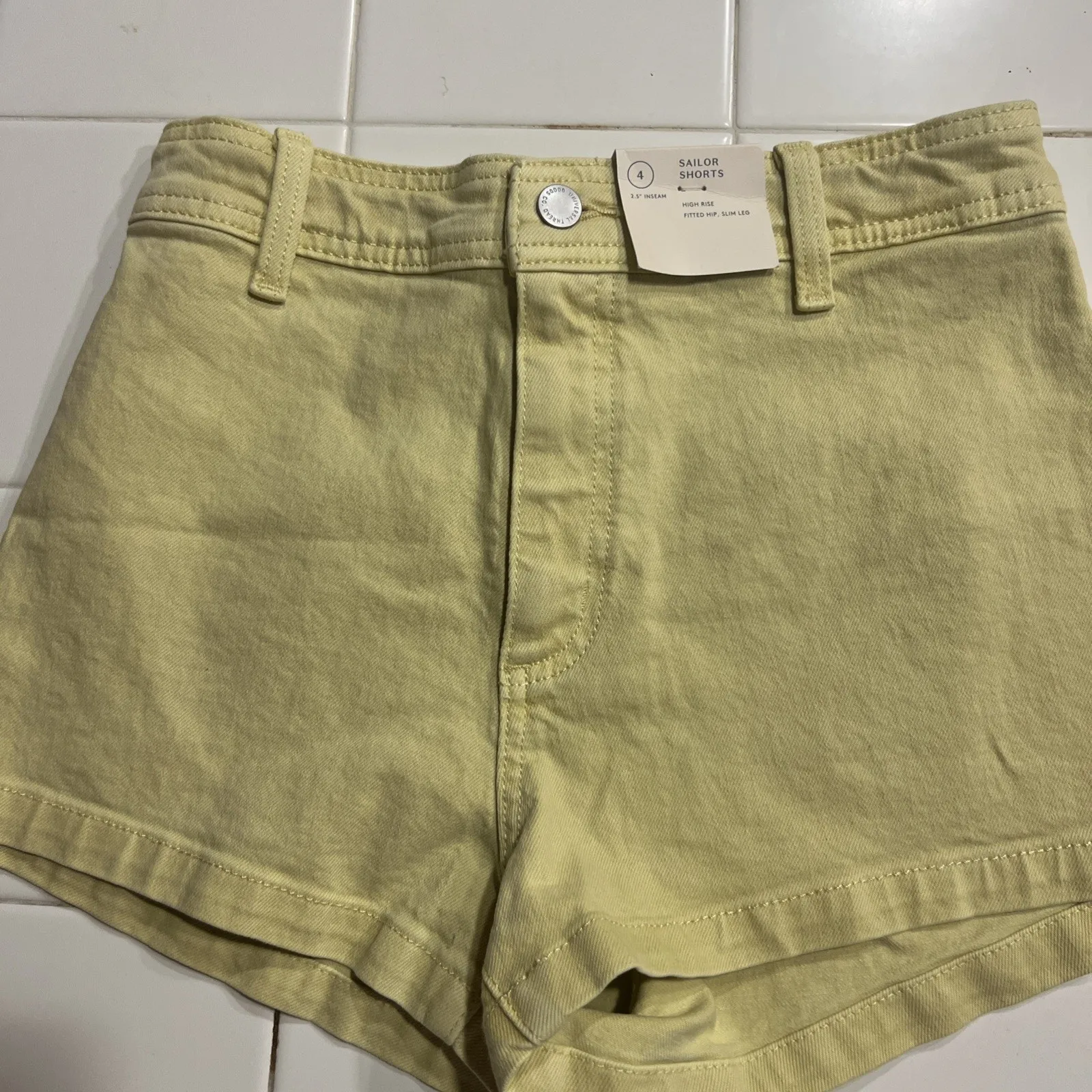 Universal Thread Women's High-Rise Sailor Jean Shorts - Yellow 4 NWT - Image 6