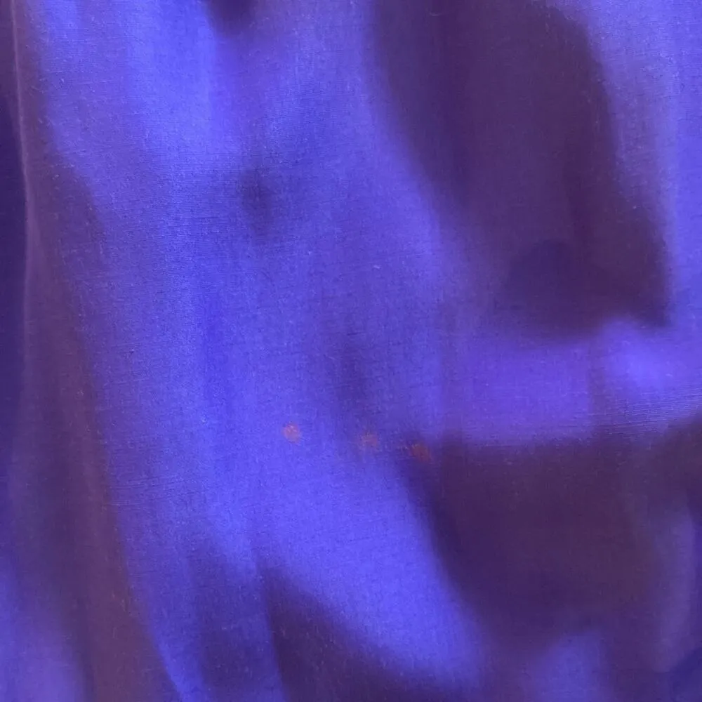 Vintage Deadstock Royal Blue Collared Faux Wrap Shirt Dress - Image 11