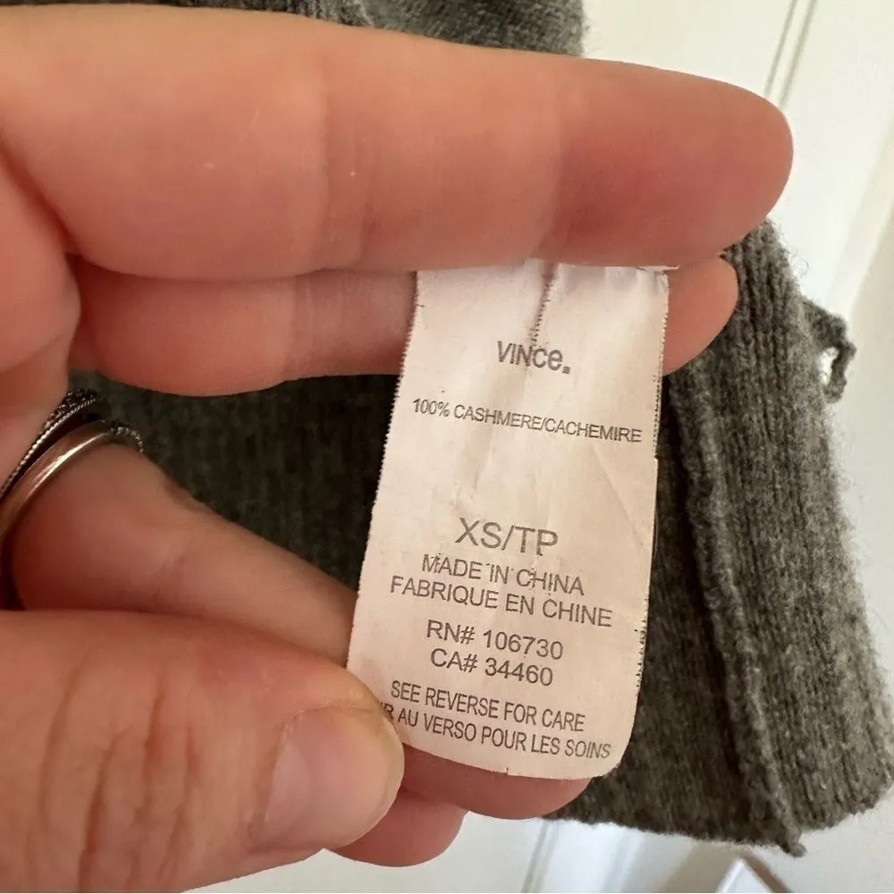 Vince Long Sleeve Ribbed Cashmere Cardigan Size XS - Image 5