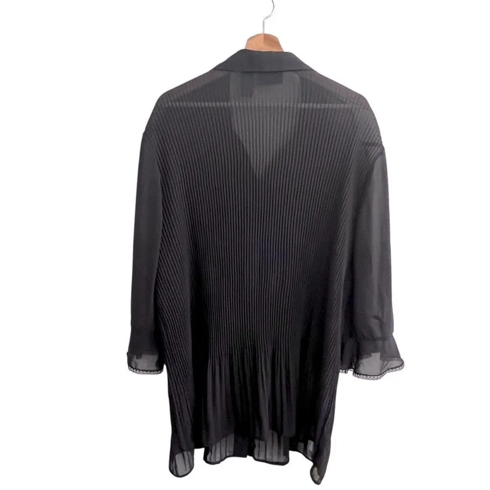 Maggie Barnes Womens Oversized Top Size 2X Stretch Accordion Pleat Romantic Goth - Image 5