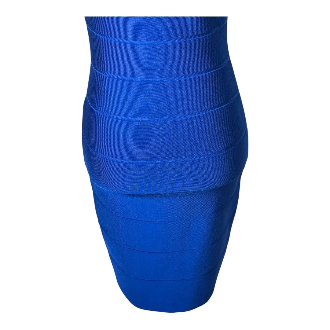 Herve Leger Dress Women Small Blue Sleeveless Bandage Bodycon Strappy Mini NWOT - Image 6