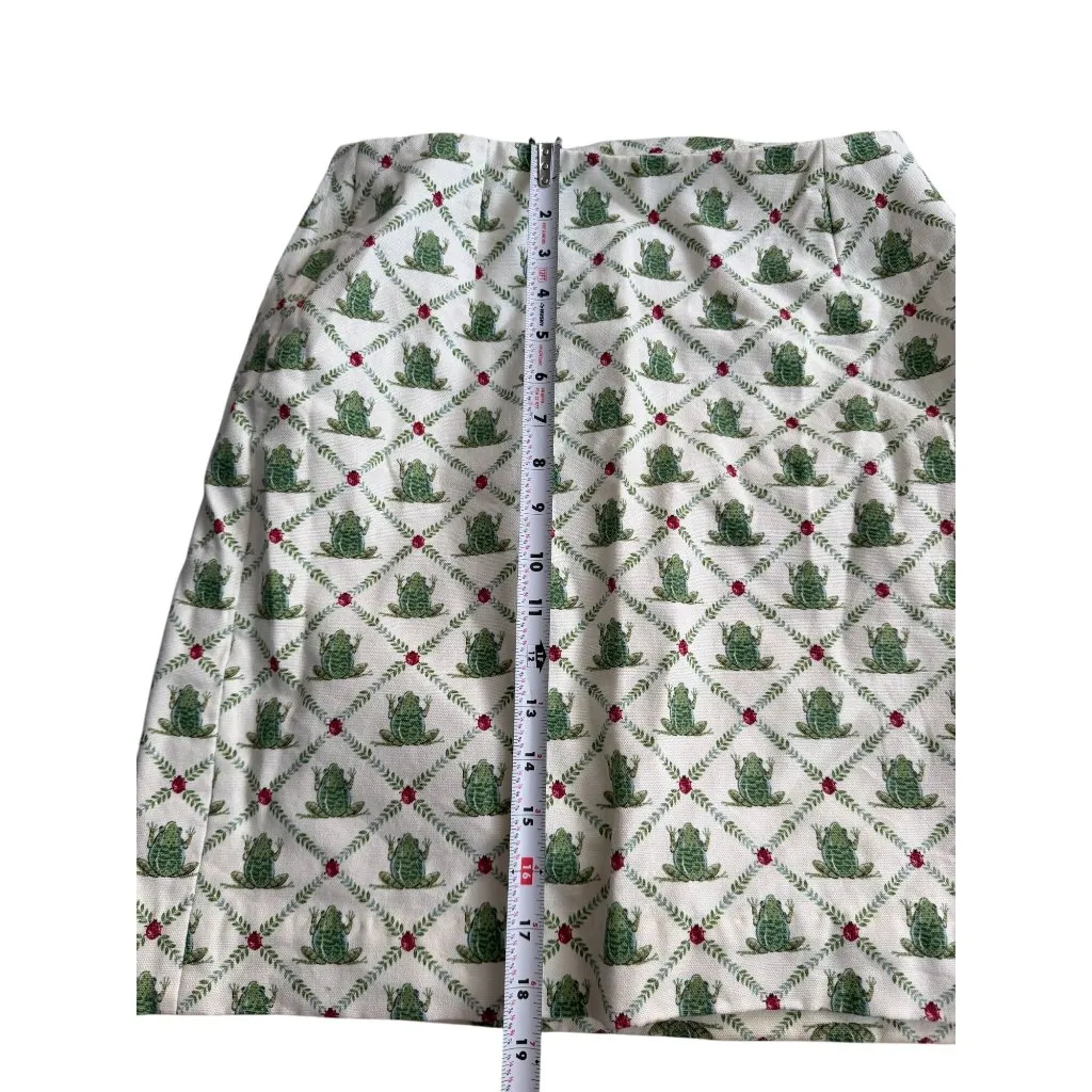 SNAPPY TURTLE Delray Beach FL Ladybug Frog Print Skirt Size 6 Green - Image 8