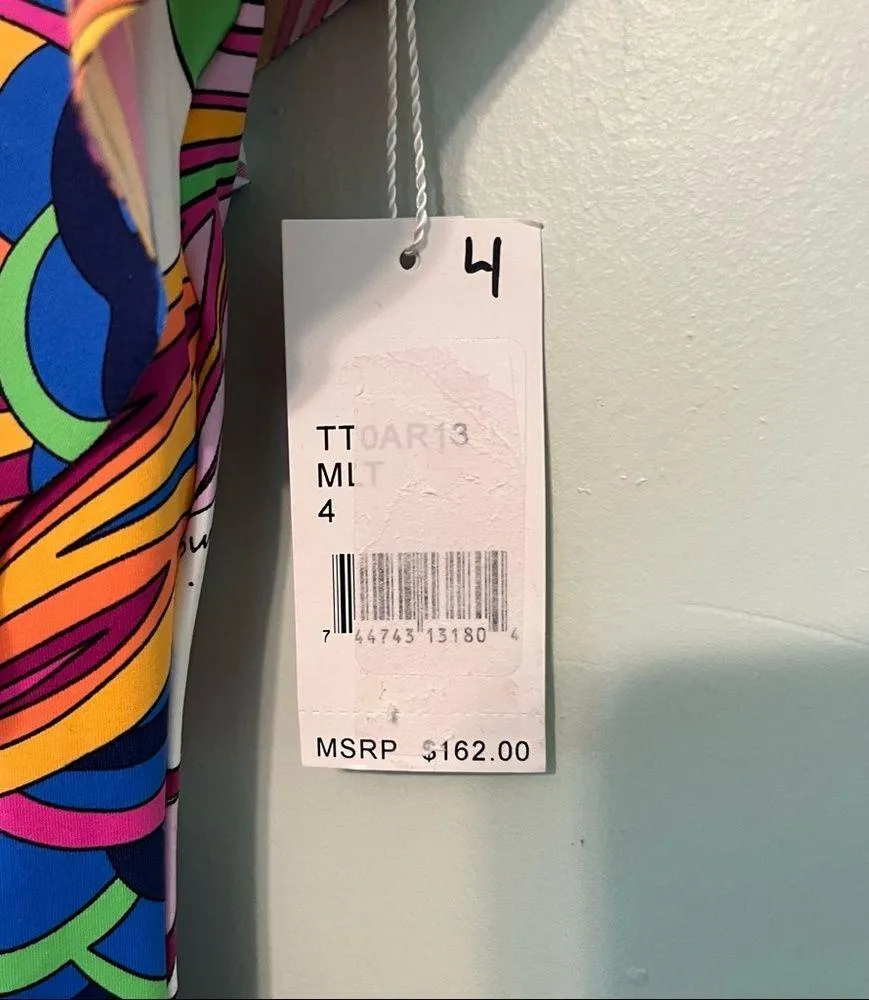 Trina Turk Swimsuit Paradise Plume Off Shoulder One Piece Sz 4 NWT Tropical - Image 6