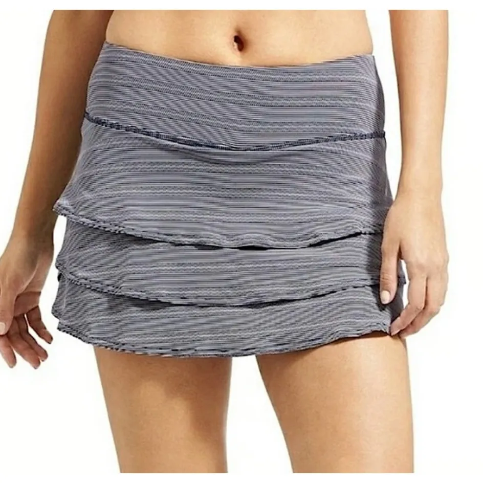 Athleta Stealth Navy Polka Dot Striped Pattern Tennis Skirt Skort - Image 6