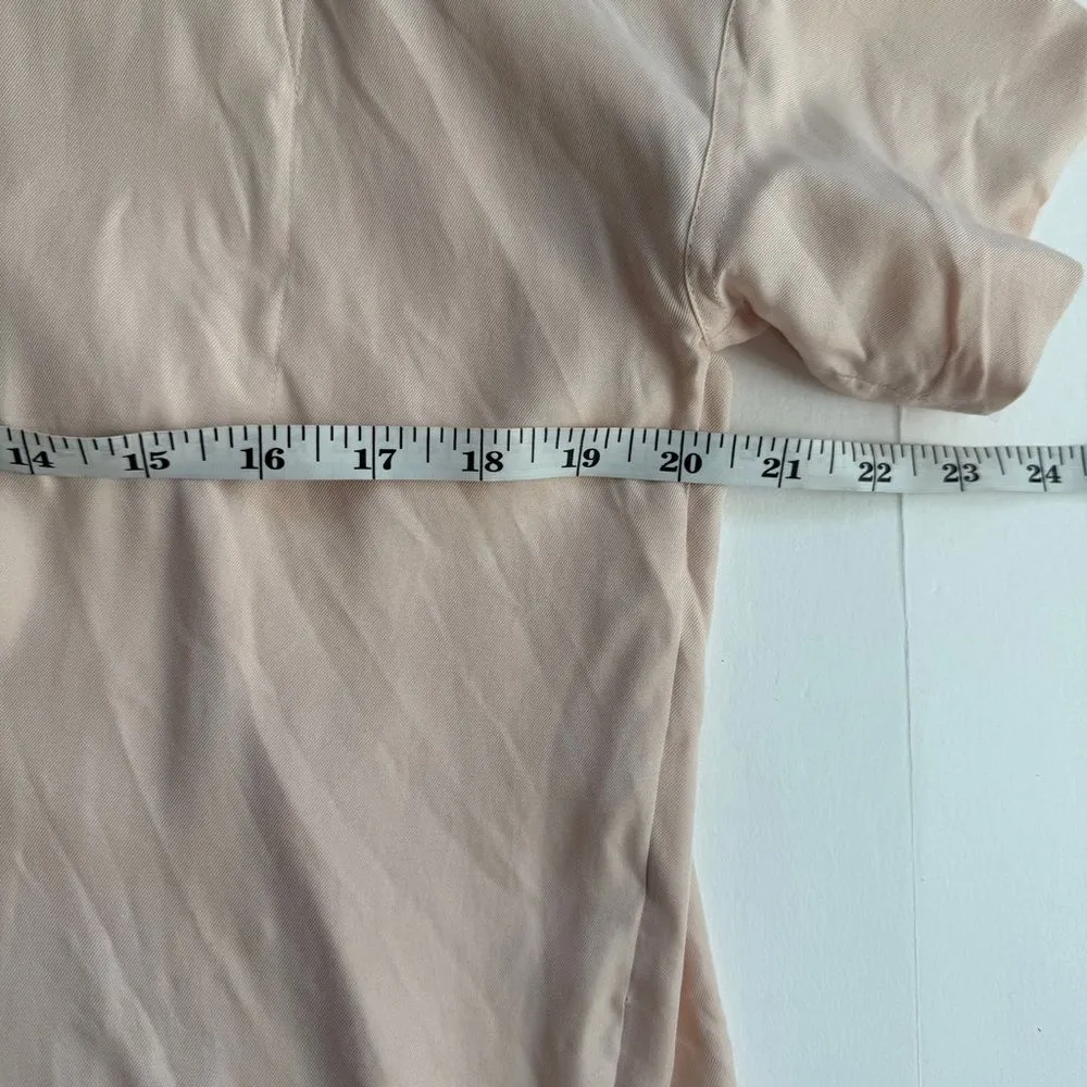 Vince Utility Pocket Stitch Short Sleeve Shirt Rose Water Size X-Small NWT - Image 6